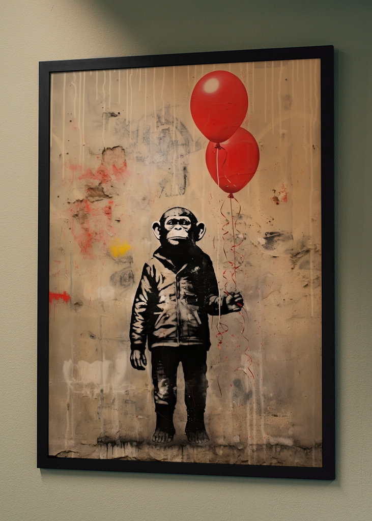 Schimpanse x Banksy
