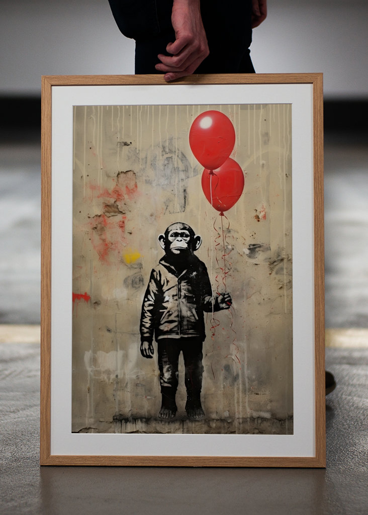 Chimpanzee x Banksy posters & prints by Decker Studios - Printler