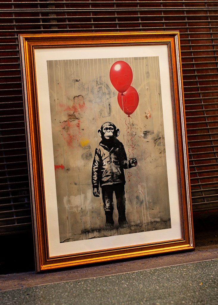Schimpanse x Banksy