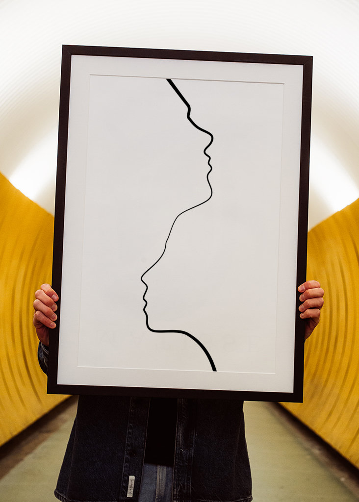 Pareja minimalista One Line Art