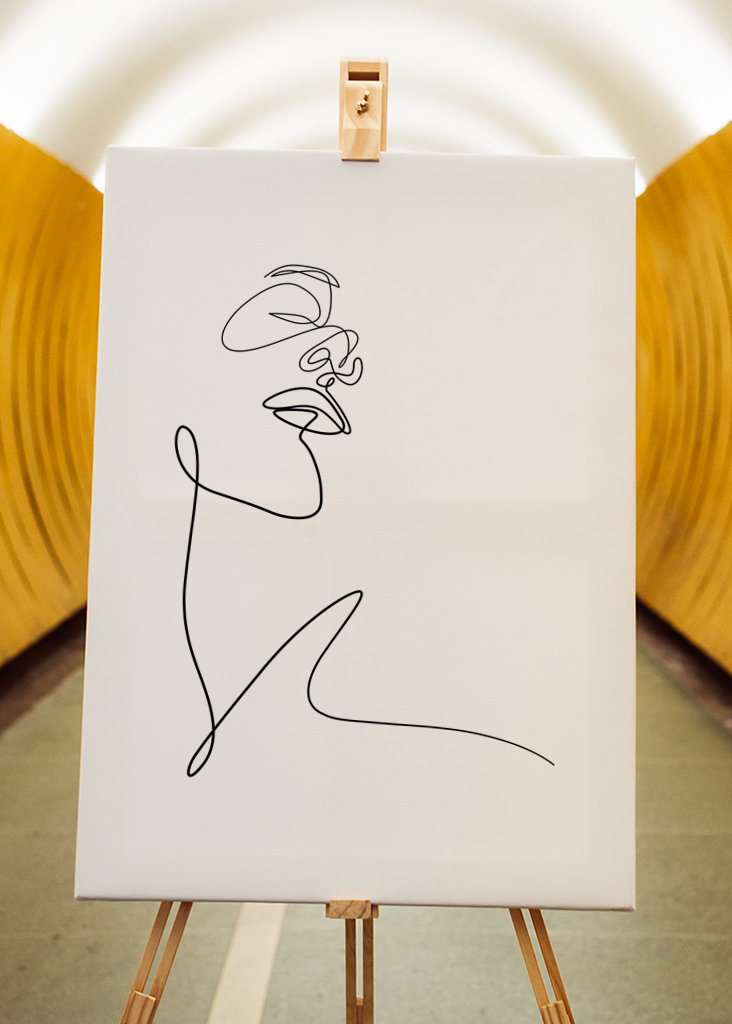 Sinnliches Mädchen Ein-Strich-Kunst