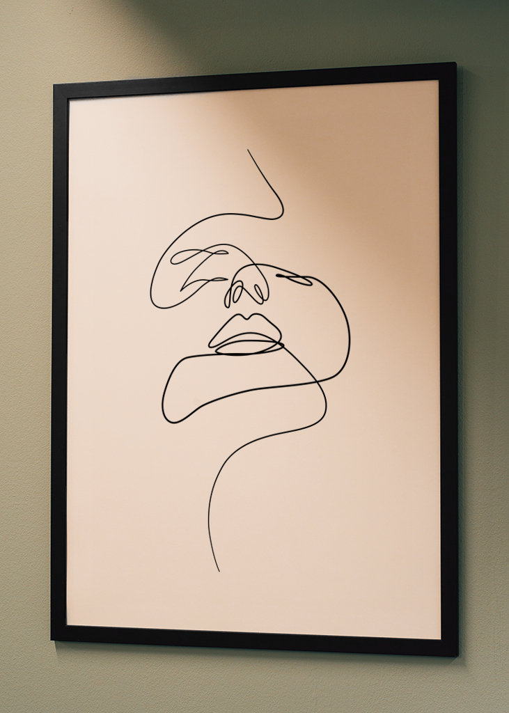 sinnliches gesicht mädchen eine linie kunst