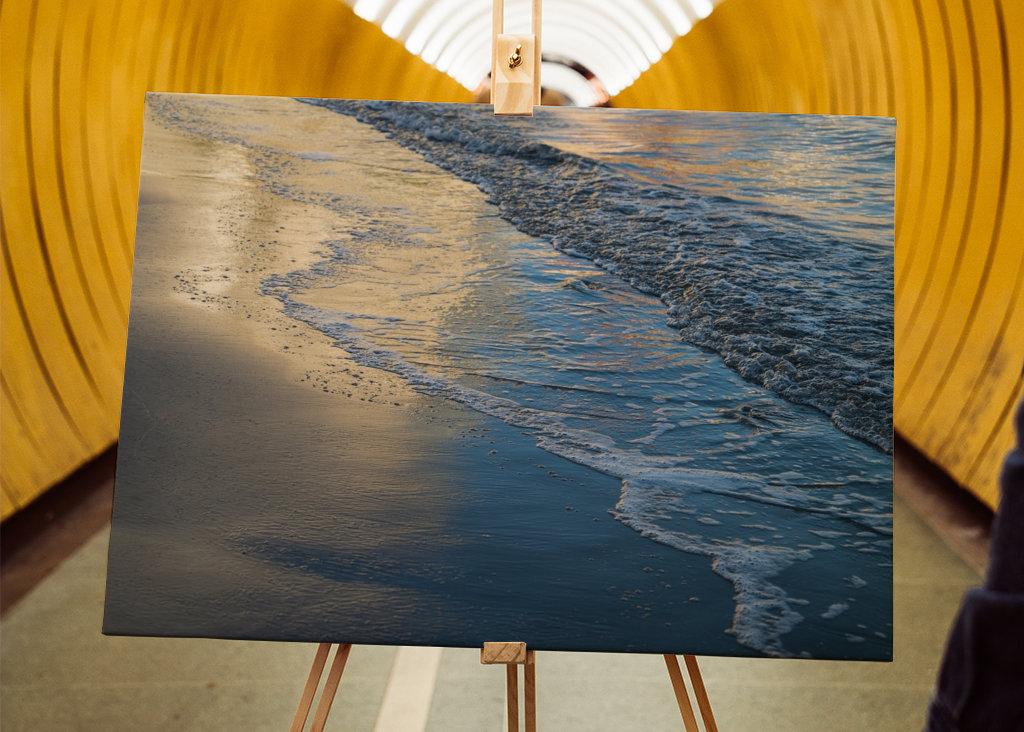 Reflejos en la playa de arena