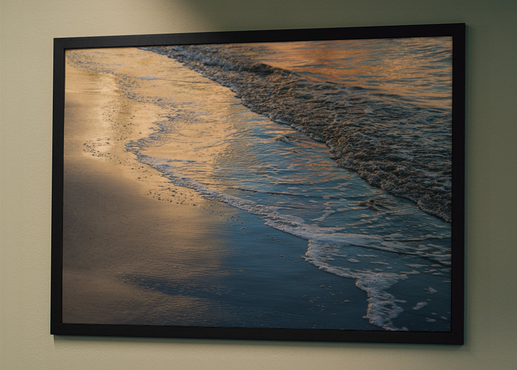 Reflejos en la playa de arena