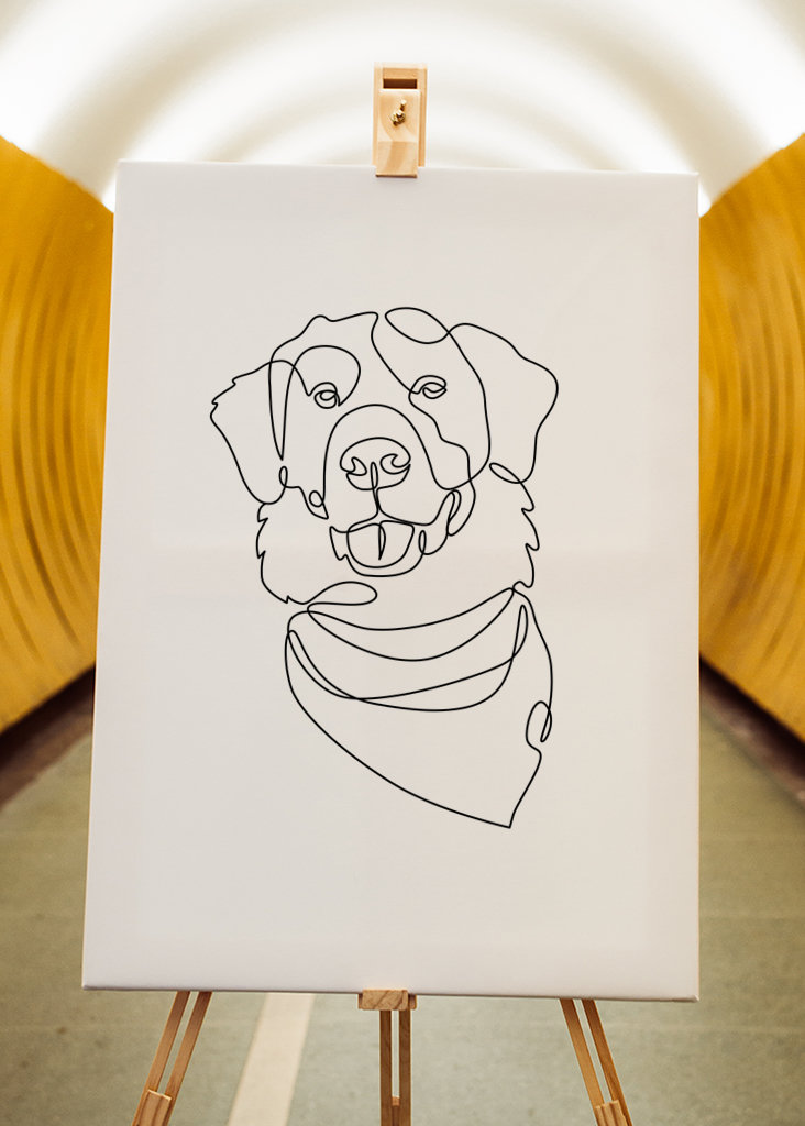 Rottweiler jednowierszowa grafika