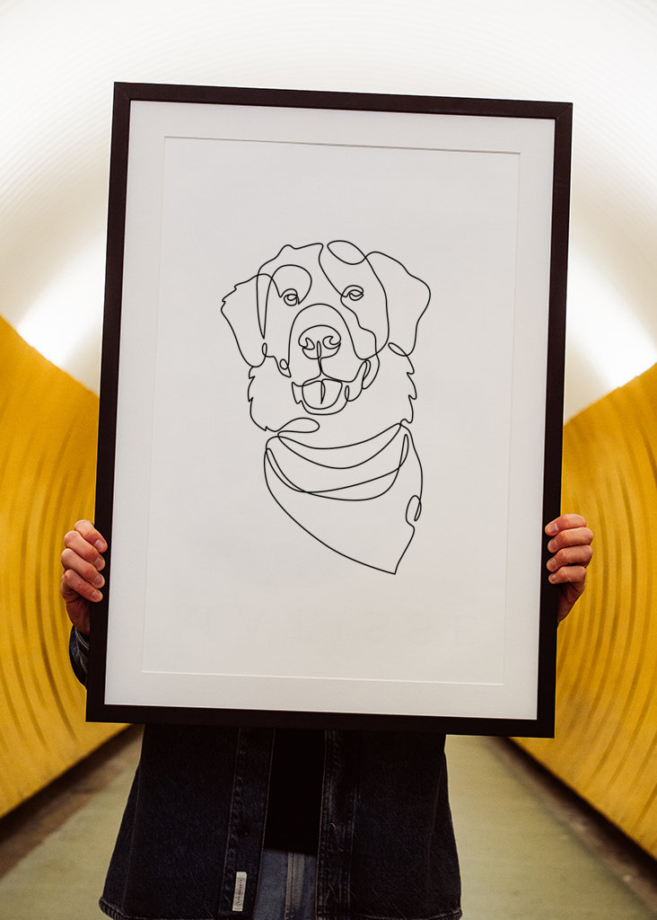 Rottweiler jednowierszowa grafika