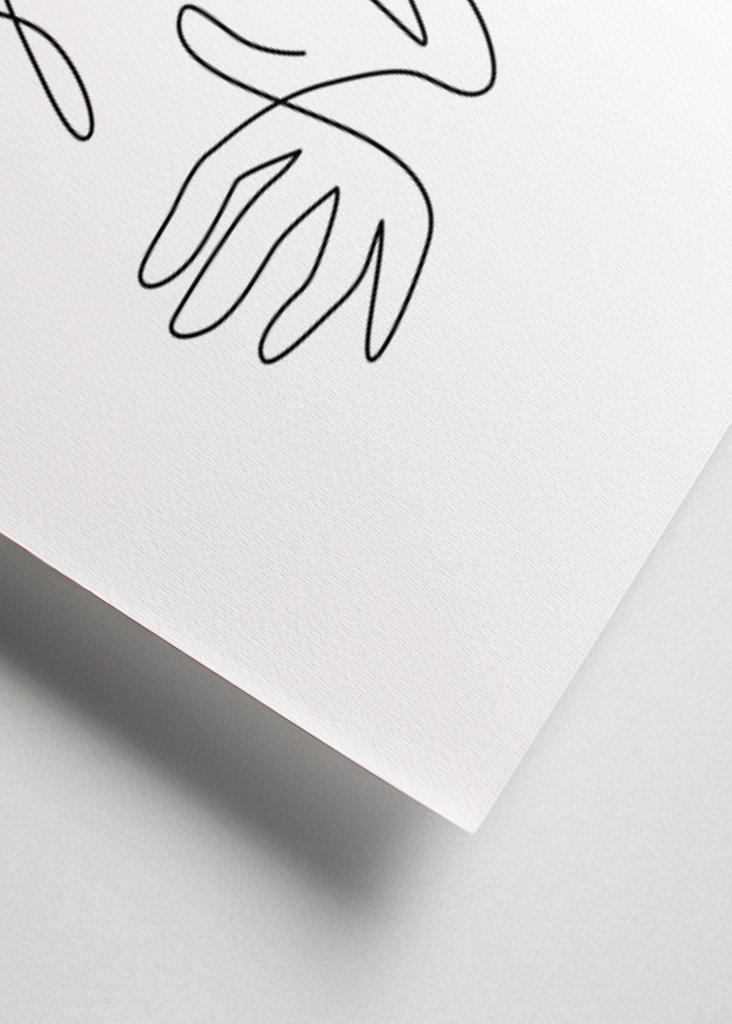 Ragazza con cane una linea art