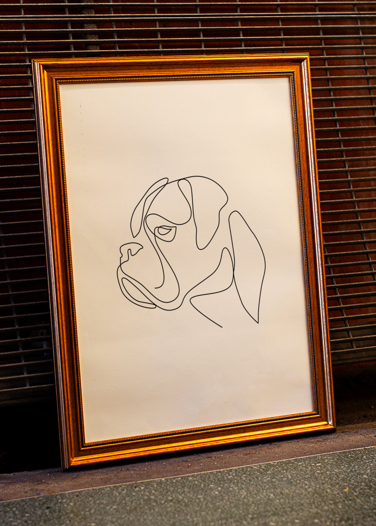 Bulldog Head One line art