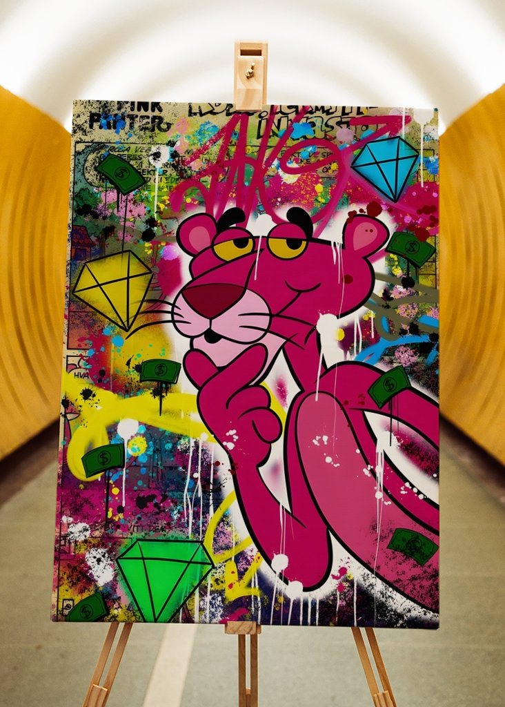 Arte Pop Pantera Rosa Arte Dinero