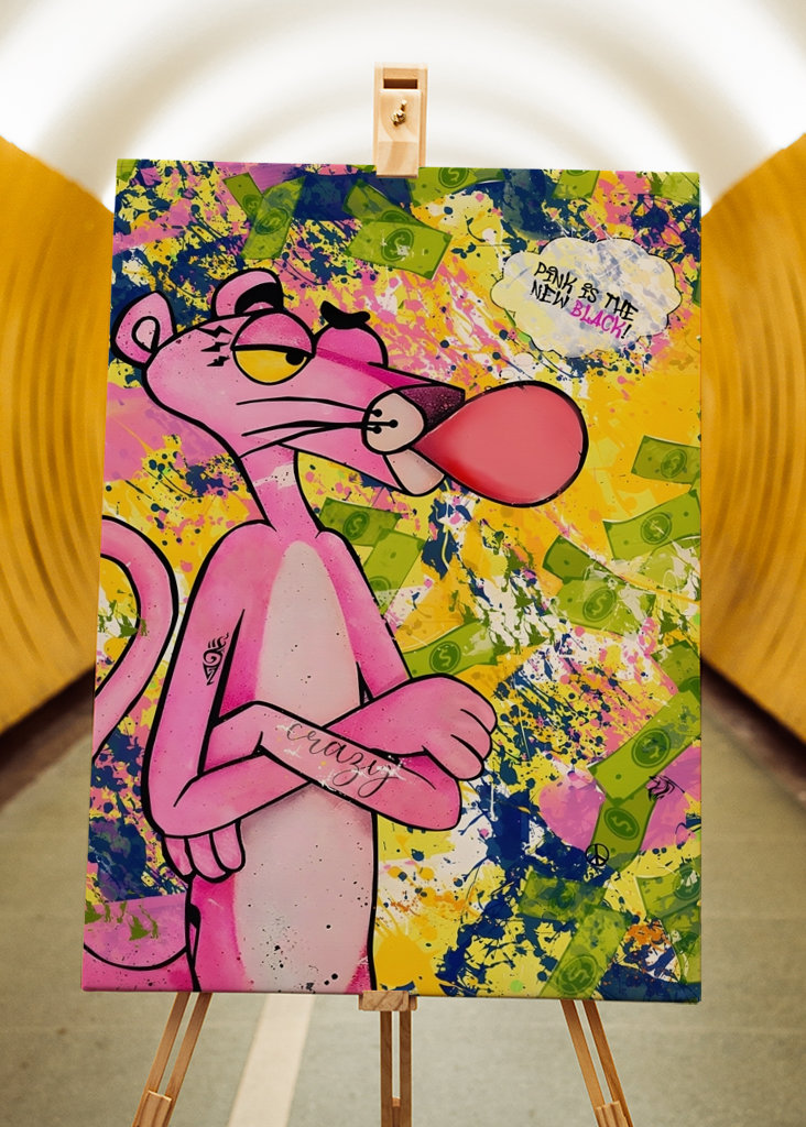 Pop Art Pink Panther Geld Kunst