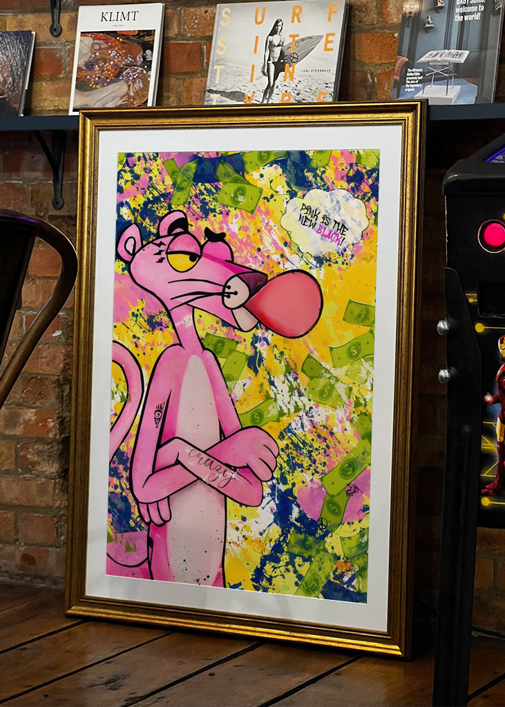 Pop Art Pink Panther Geld Kunst