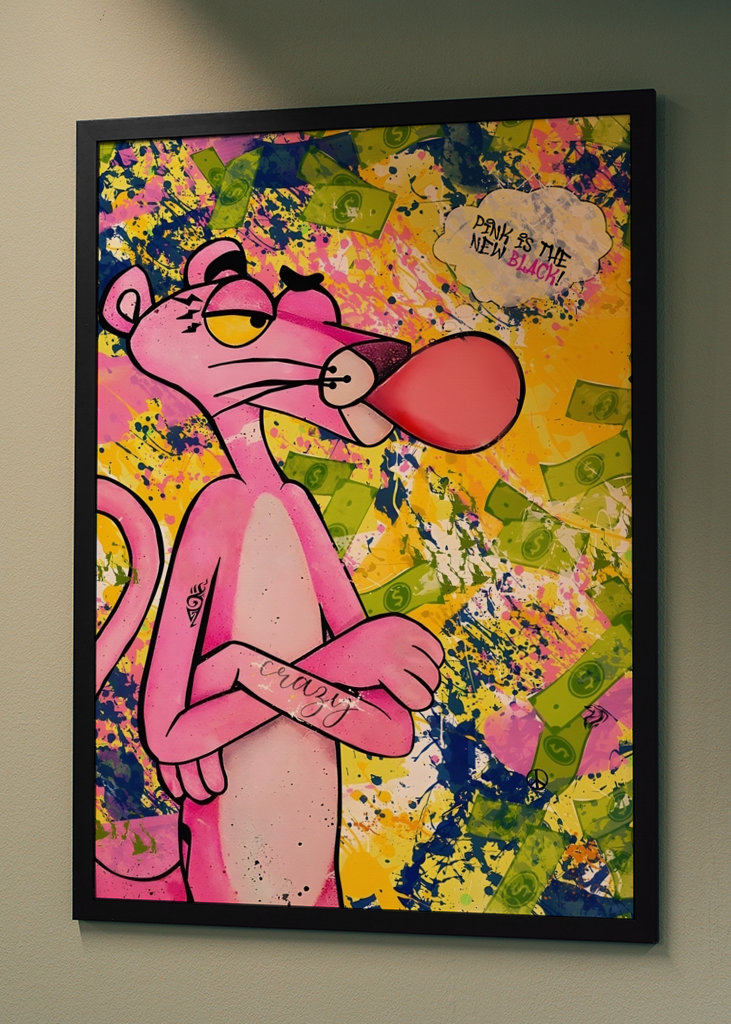 Pop Art Pink Panther Geld Kunst