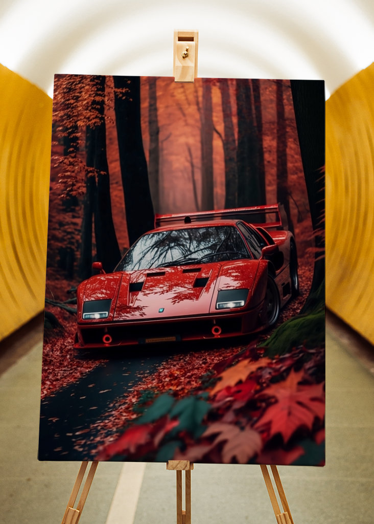 Czerwone Ferrari F40 Retro Auto 