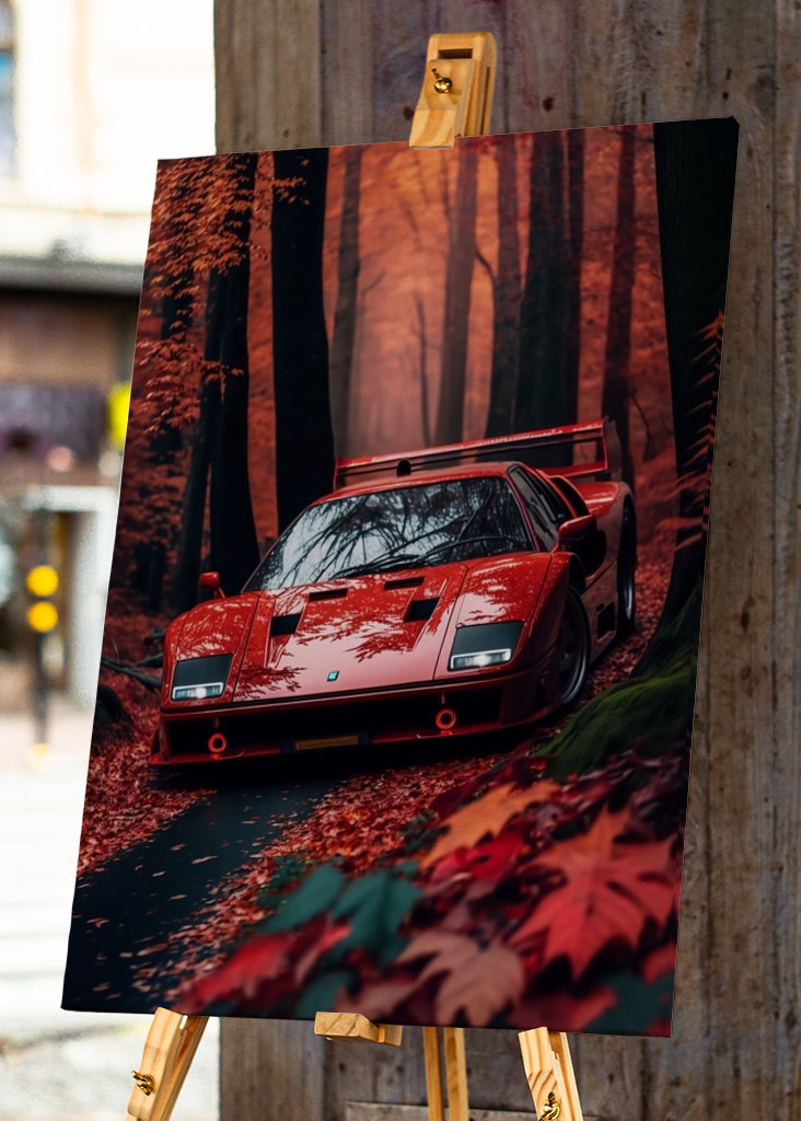 Czerwone Ferrari F40 Retro Auto 