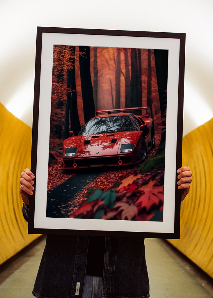 Czerwone Ferrari F40 Retro Auto 