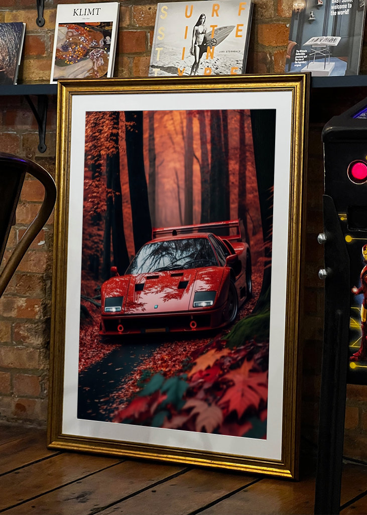 Czerwone Ferrari F40 Retro Auto 