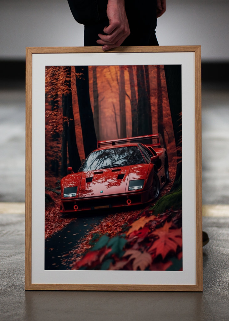 Czerwone Ferrari F40 Retro Auto 