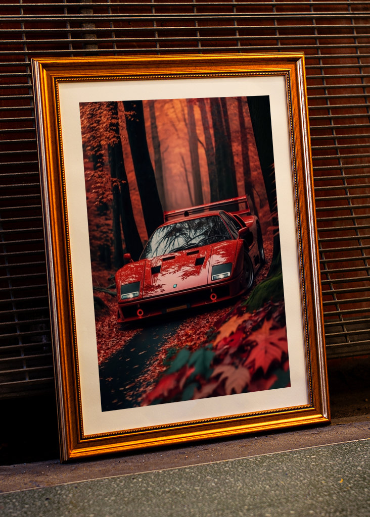 Czerwone Ferrari F40 Retro Auto 