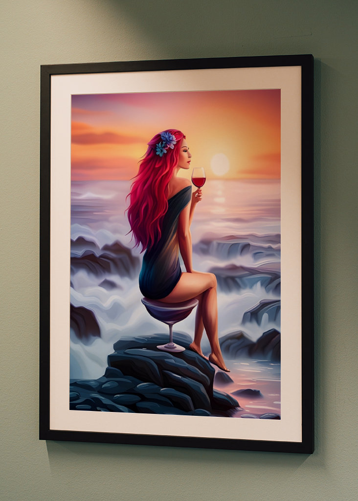 A glass of wine in the sunset