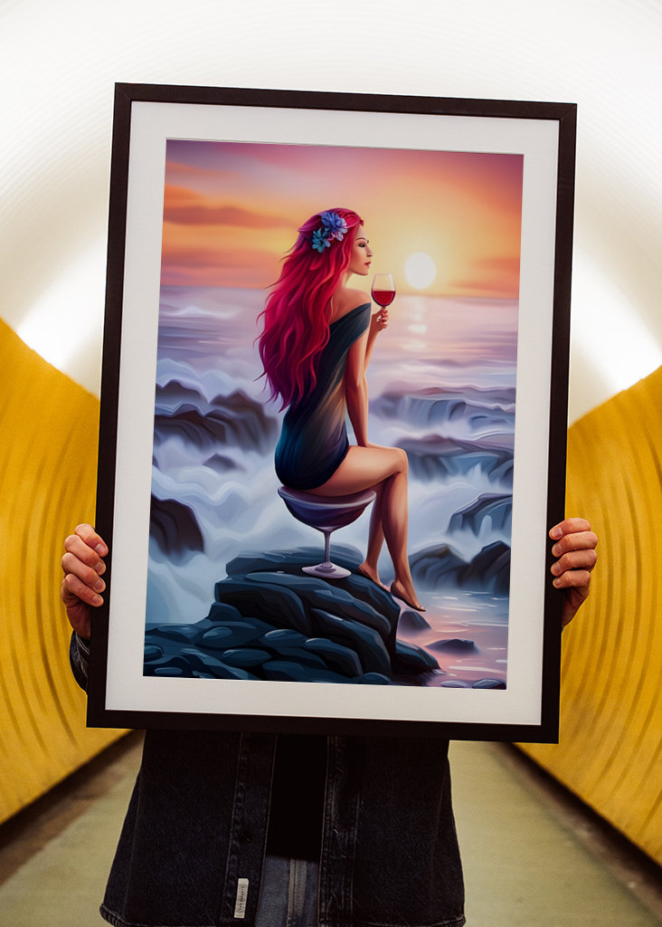 A glass of wine in the sunset