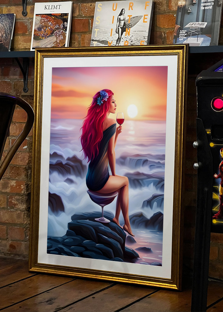 A glass of wine in the sunset