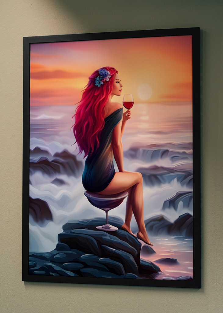 A glass of wine in the sunset