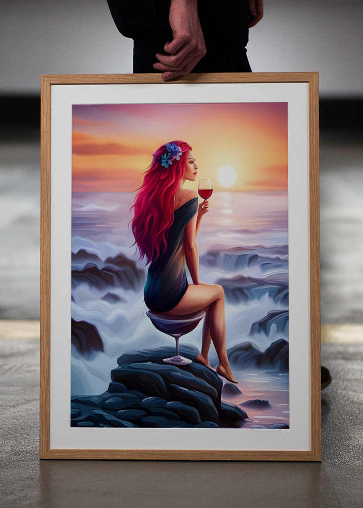 A glass of wine in the sunset