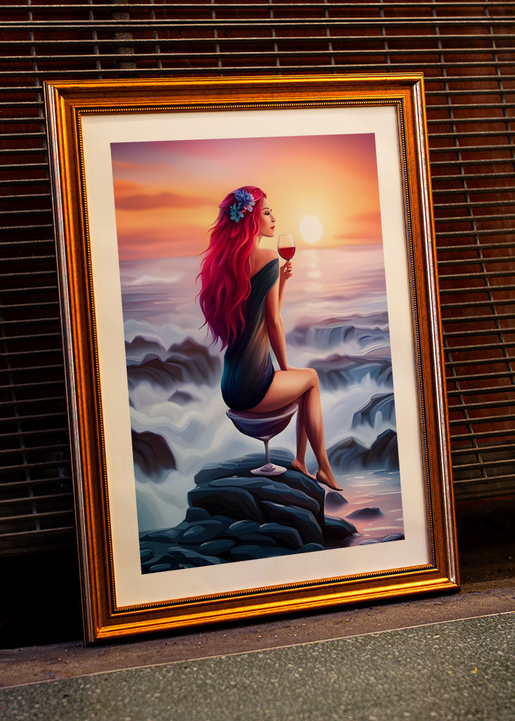 A glass of wine in the sunset