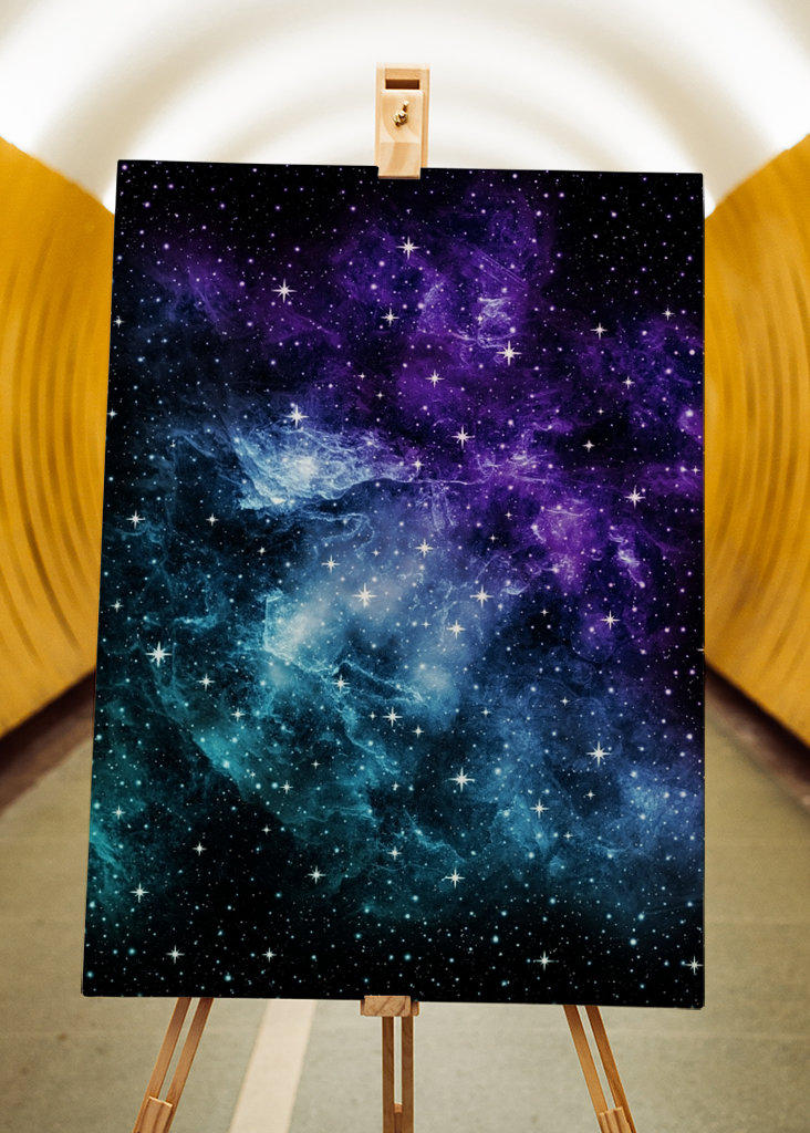 Purple Teal Galaxy Nebula 