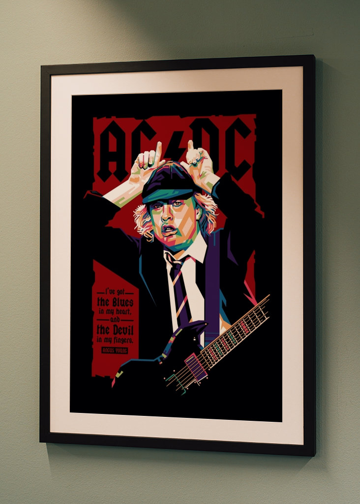 Potret WPAP Angus Young