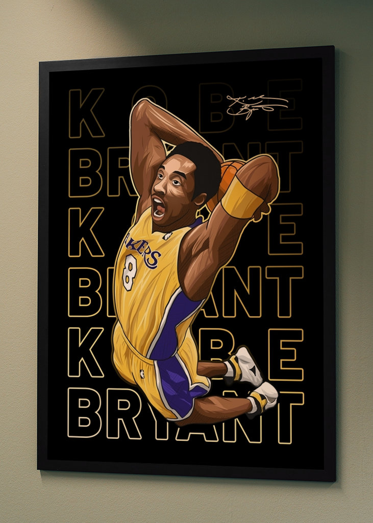 Kobe Bryant Lakers Basket-ball affiches et impressions par
