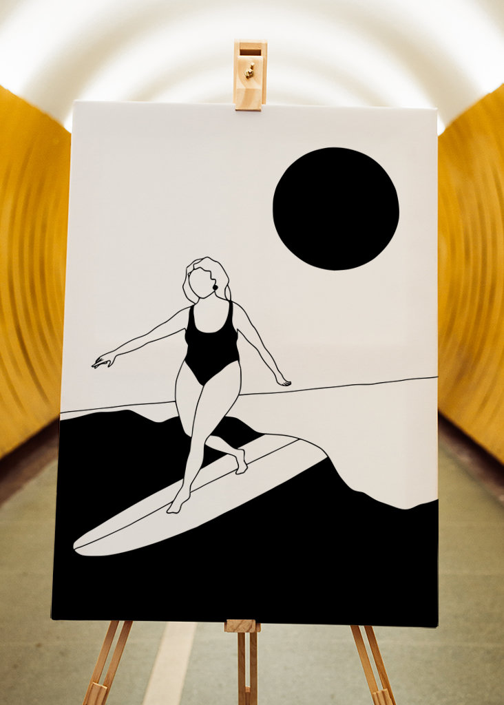 Dejlig surf / kvinde surfing