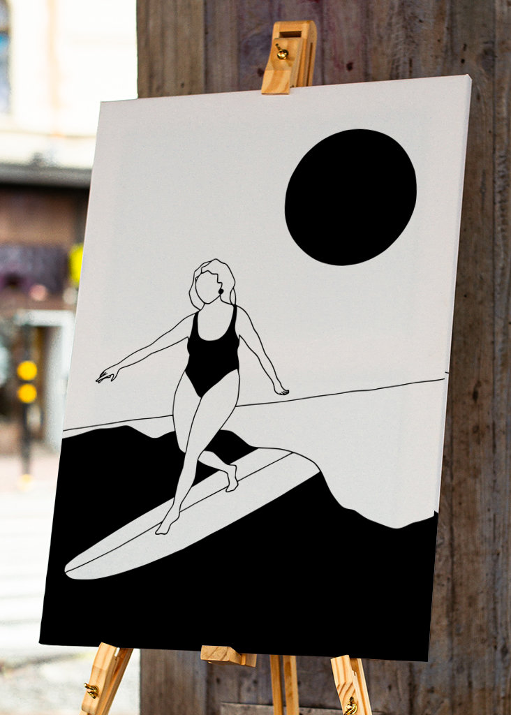 Dejlig surf / kvinde surfing