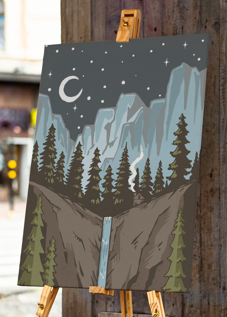 Verbazingwekkende waterval illustratie