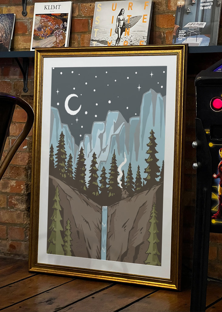 Verbazingwekkende waterval illustratie