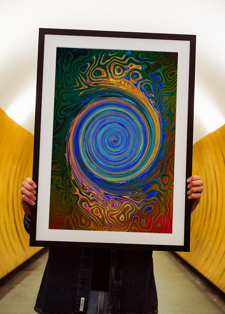 Peonza de colores arremolinados 