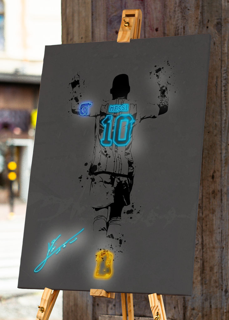 Lionel Messi Argentina Neón