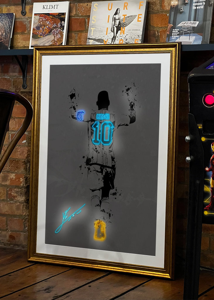 Lionel Messi Argentina Neón