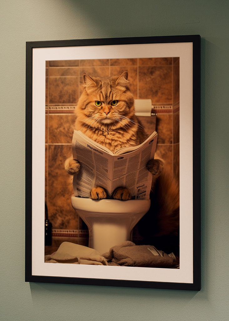 Cat Toilet Newspaper