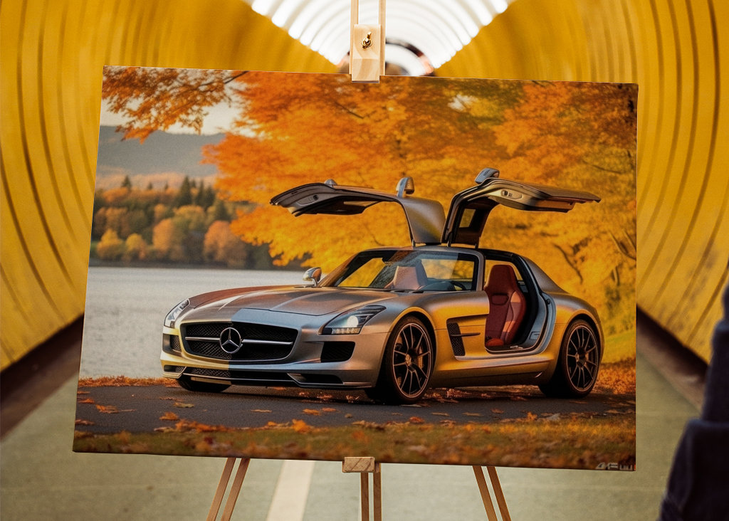 Mercedes SLS autumn car