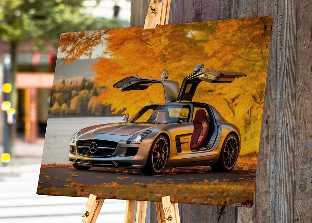 Mercedes SLS autumn car