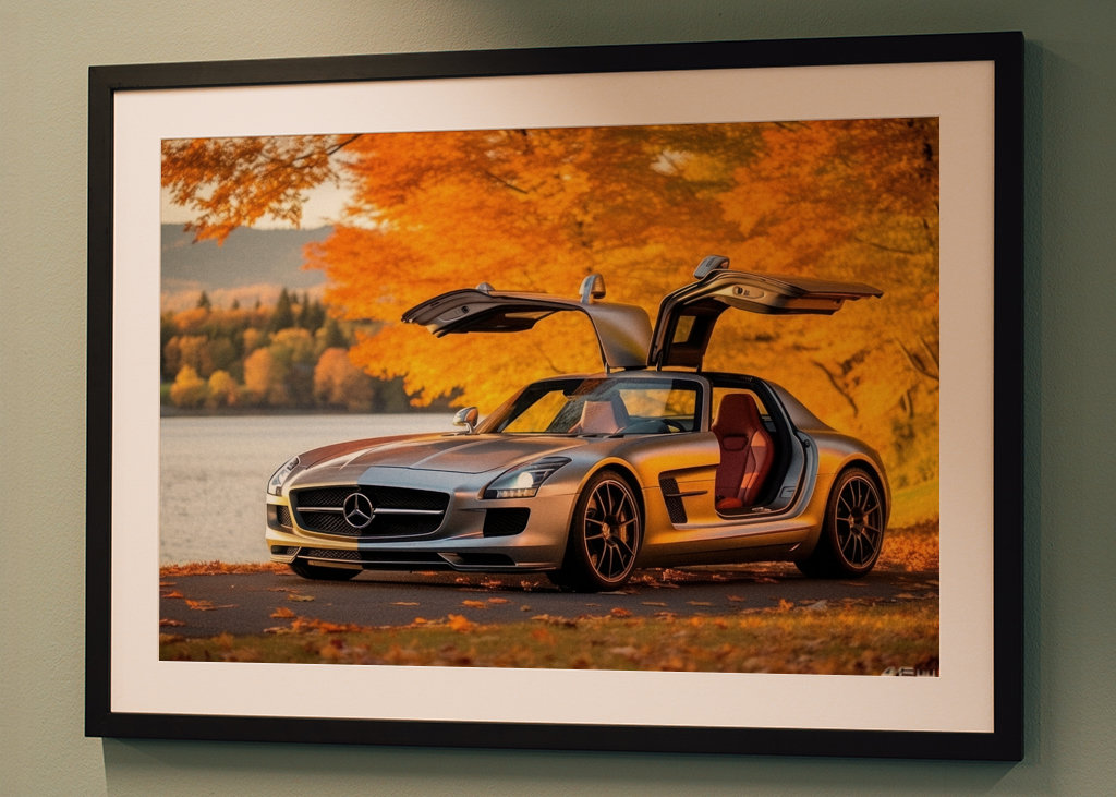 Mercedes SLS autumn car