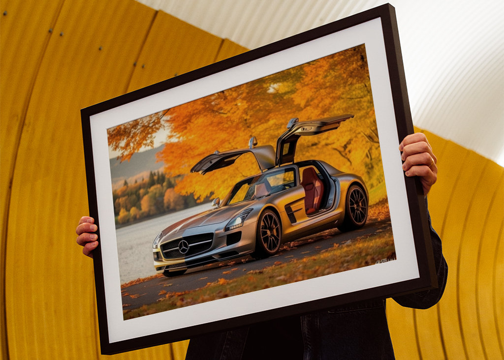 Mercedes SLS autumn car