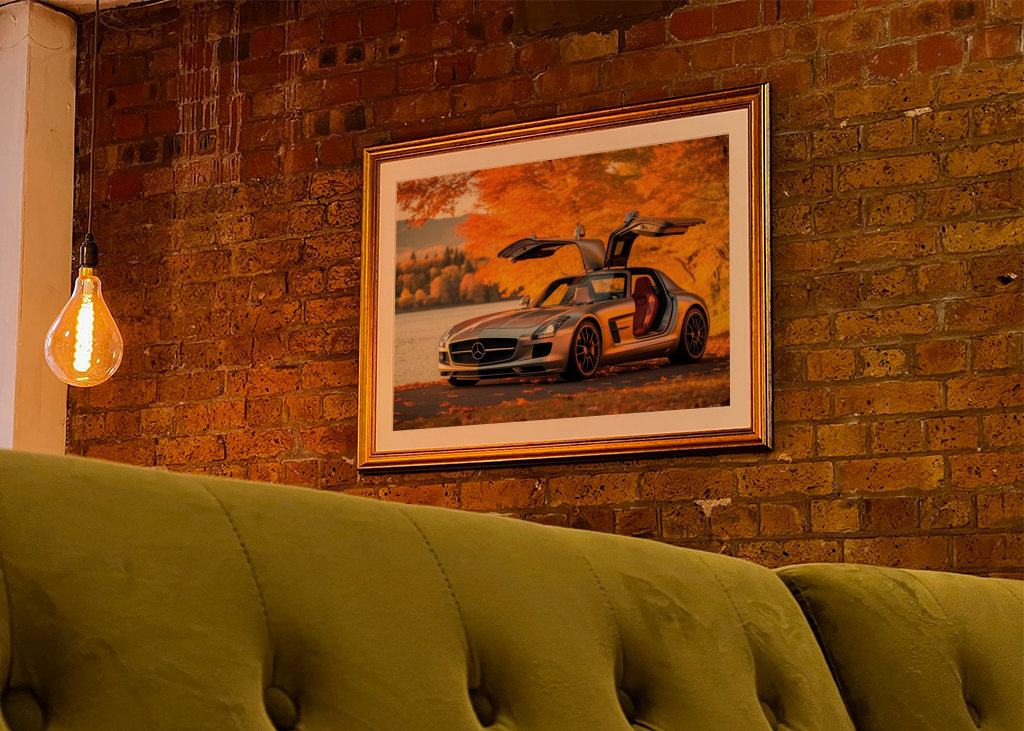 Mercedes SLS autumn car