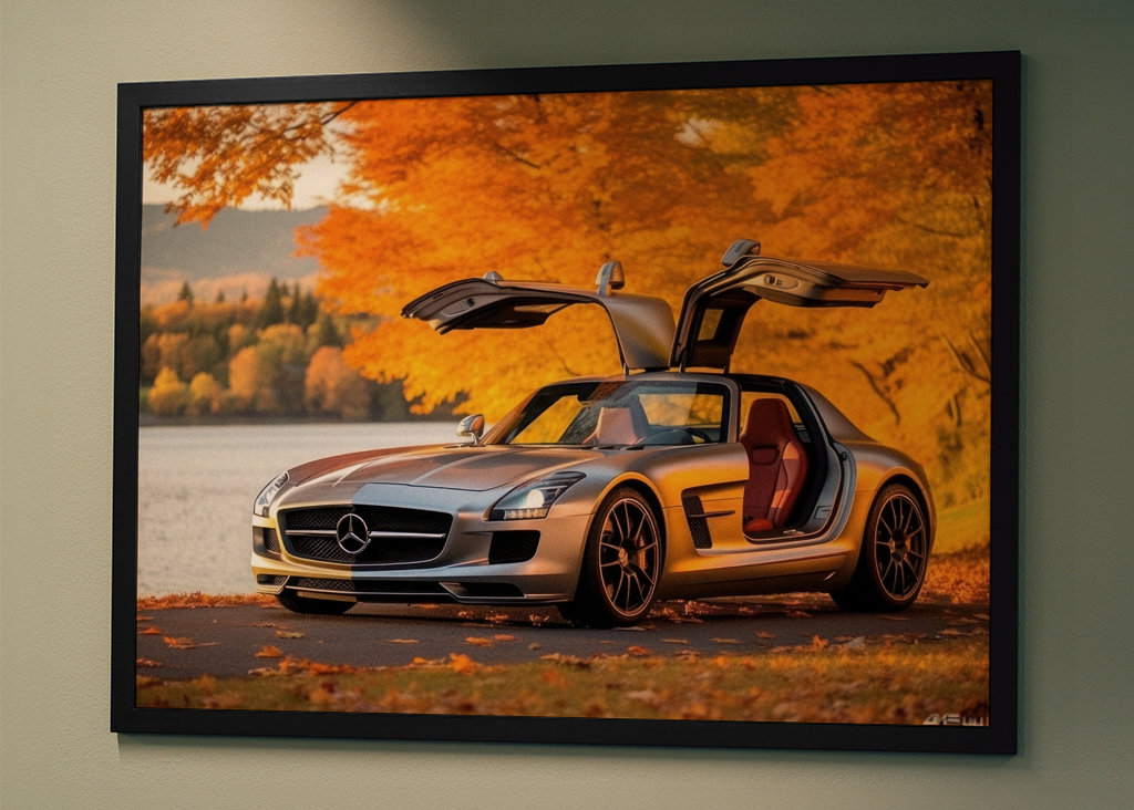 Mercedes SLS autumn car