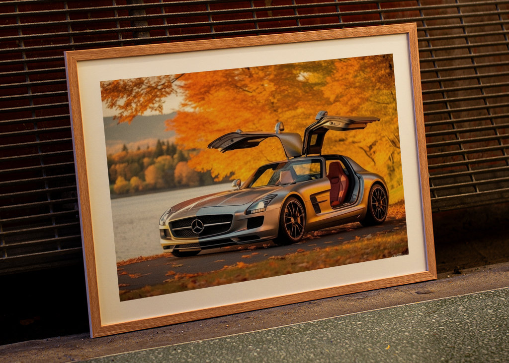 Mercedes SLS autumn car