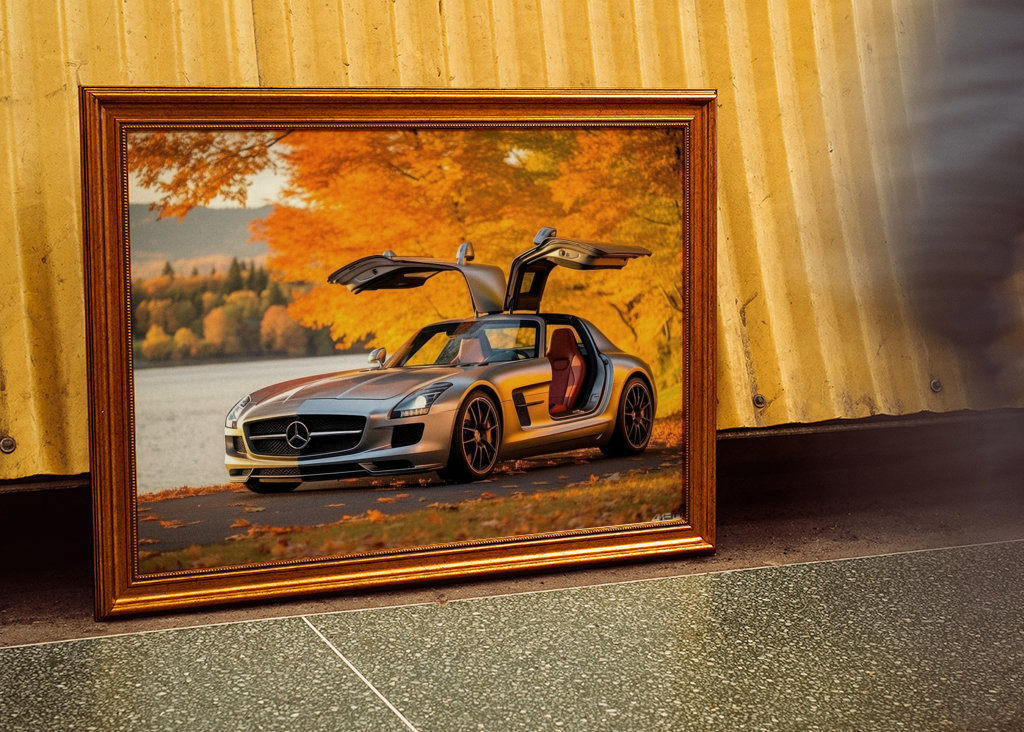 Mercedes SLS autumn car