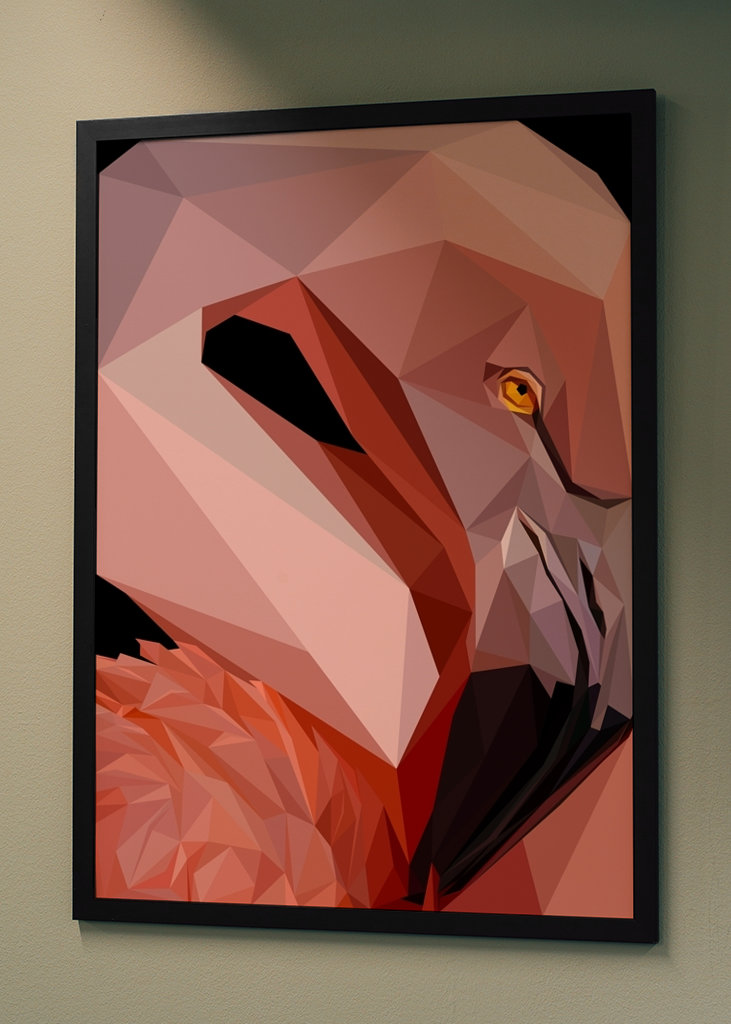 Abstract Flamingo Low Poly Art