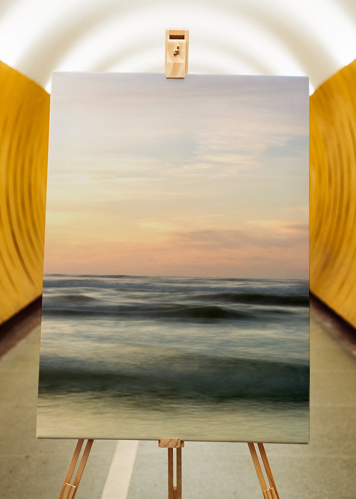 Sunset at the Sea with waves