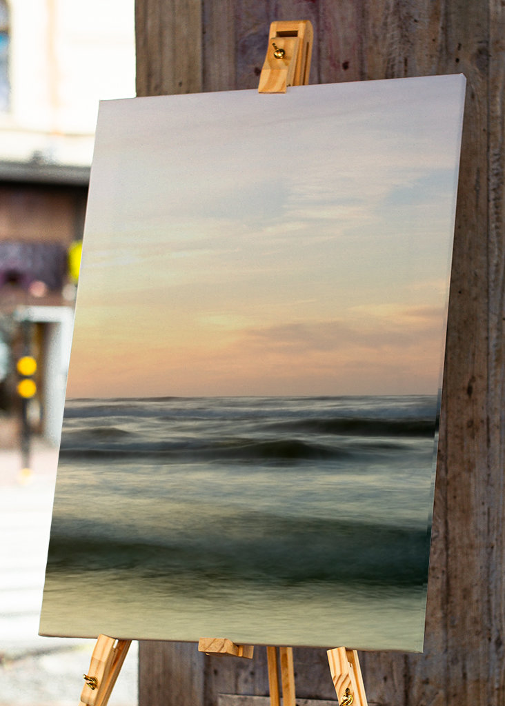 Sunset at the Sea with waves